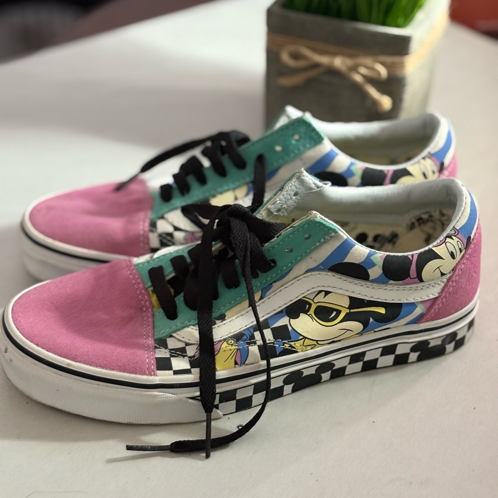 Disney Pink and Blue Sneakers Vibrant Design